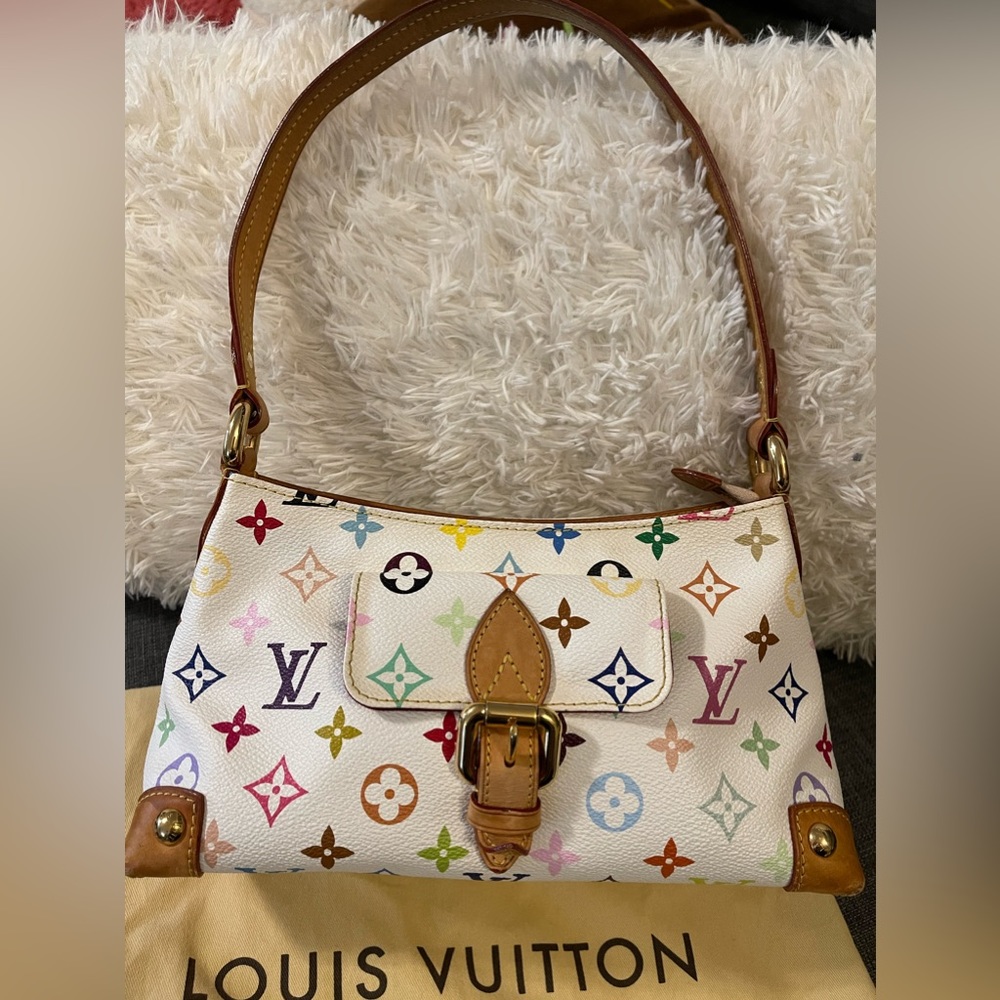 ❤️SOLD❤️Preloved Auth LOUIS VUITTON Pochette Eliza in White Multicolour Monogram